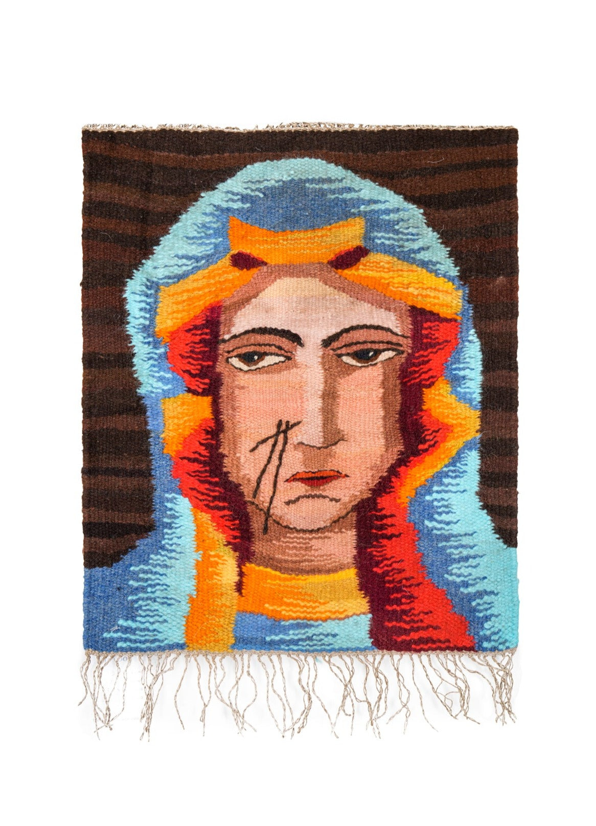 Vintage Scandinavian Portrait Tapestry 2' x 1'7"