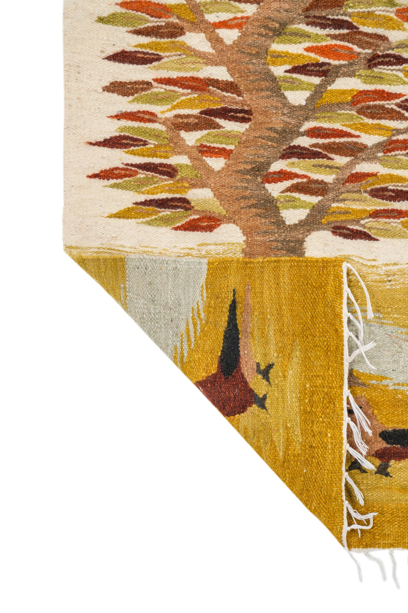 VINTAGE SWEDISH TAPESTRY KILIM 2'8" x 1'8"