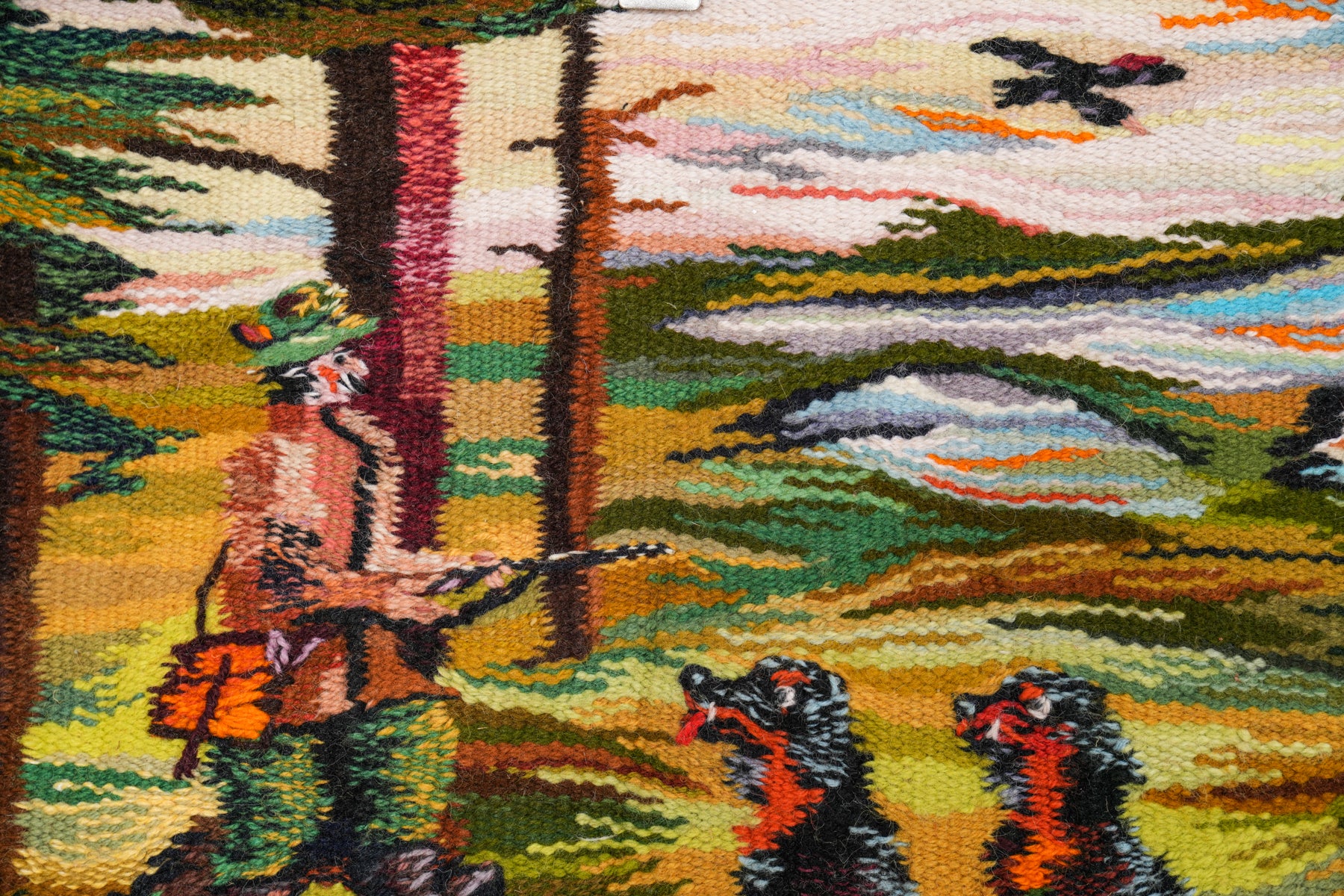 Vintage Scandinavian tapestry 2'5" x 1'5"