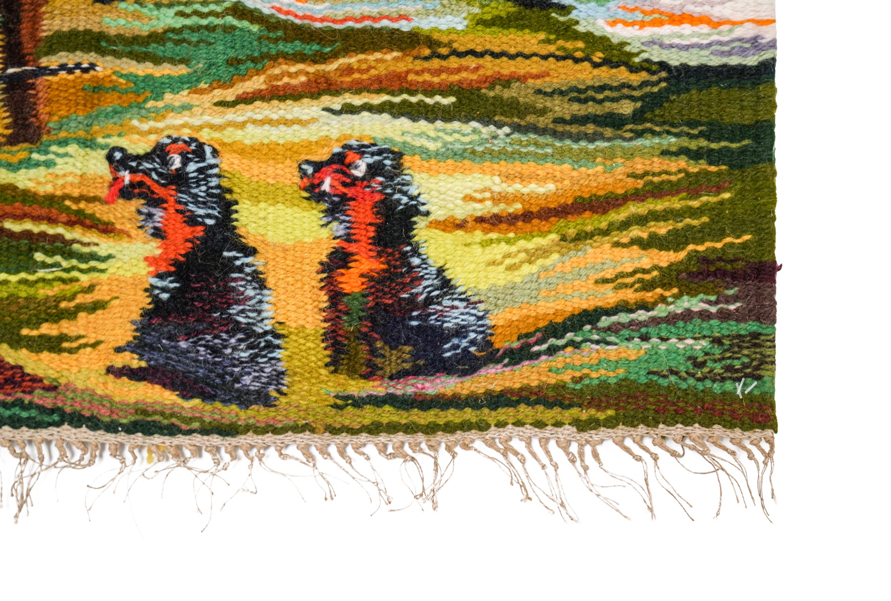 Vintage Scandinavian tapestry 2'5" x 1'5"