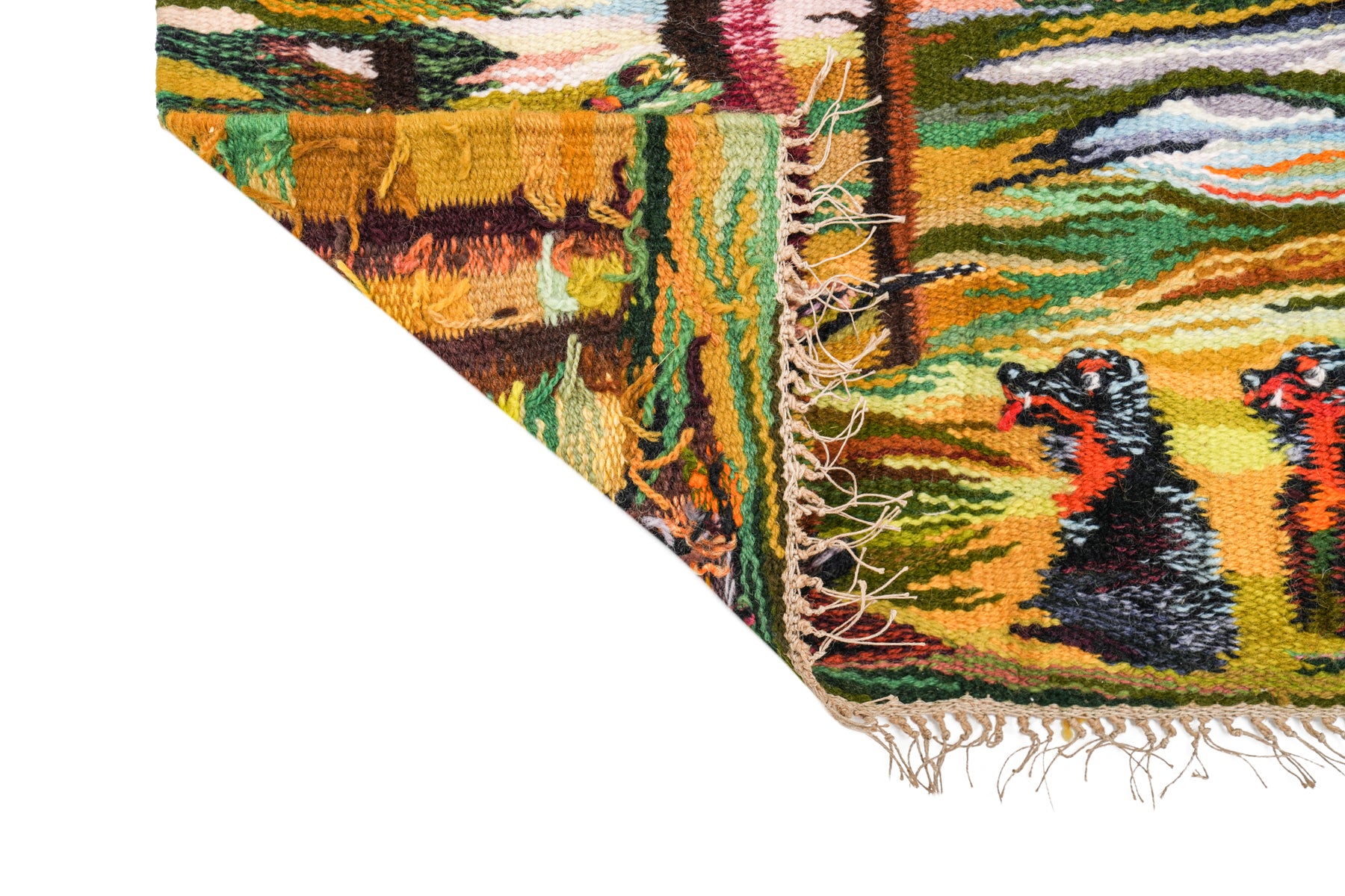 Vintage Scandinavian tapestry 2'5" x 1'5"