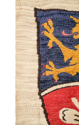 Vintage european Tapestry 3'8" x 2'9"  (lyon COAT of arms)