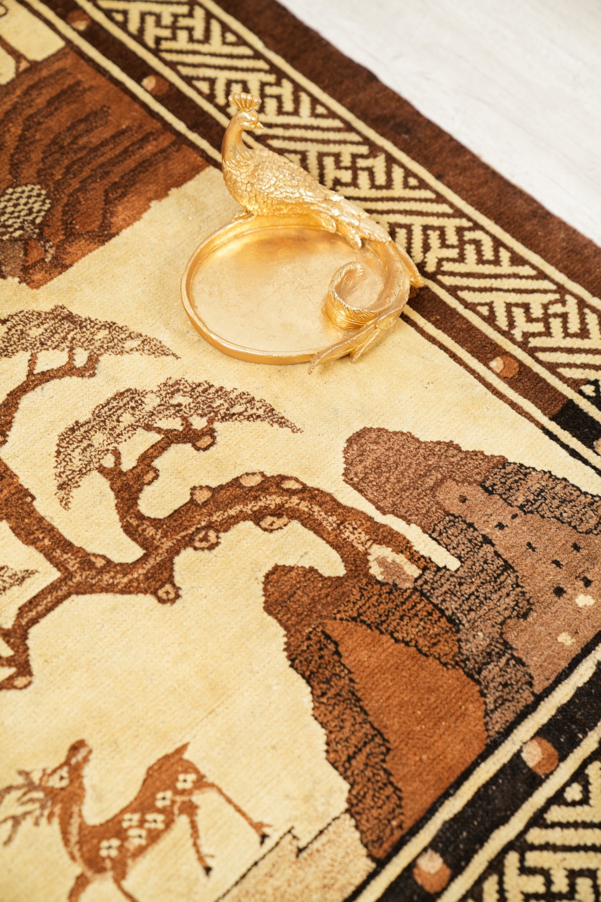 Antique Mongolian Landscape Rug 5'3" x 3'