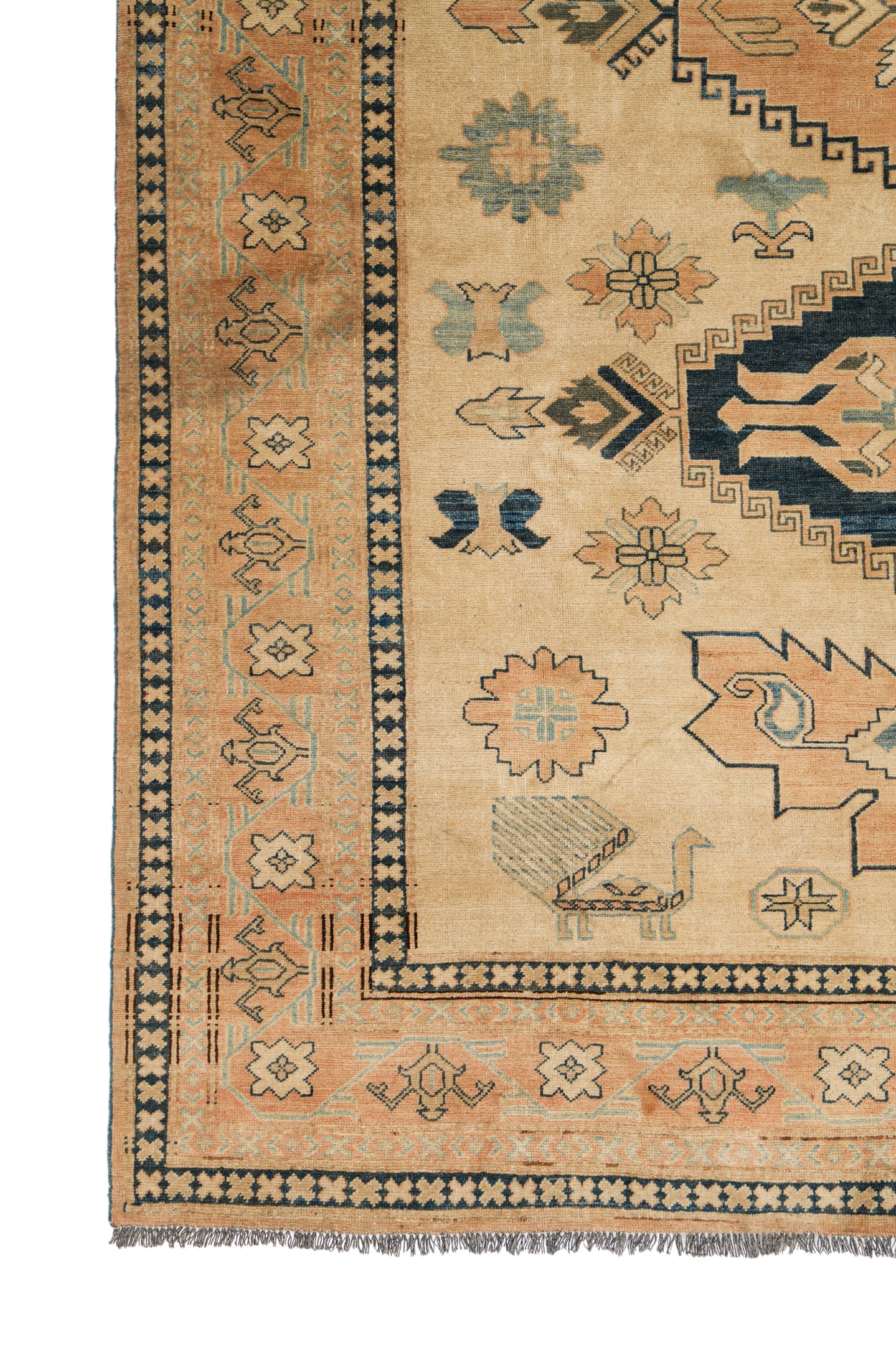 Vintage Afghan Kazak Rug 10'10" x 7'6"