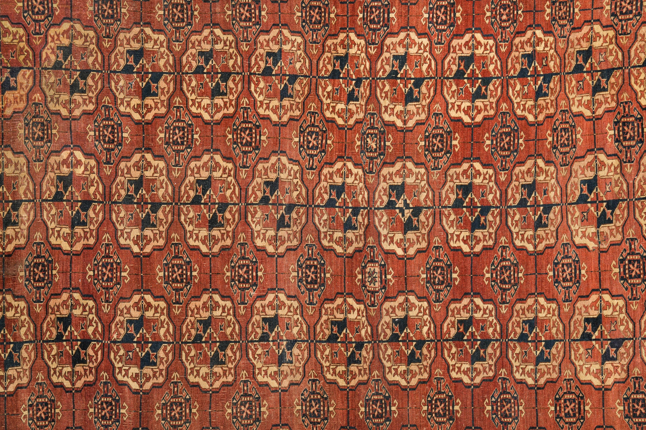 Antique Turkmen Bokhara Rug 10'6" x 7'7"