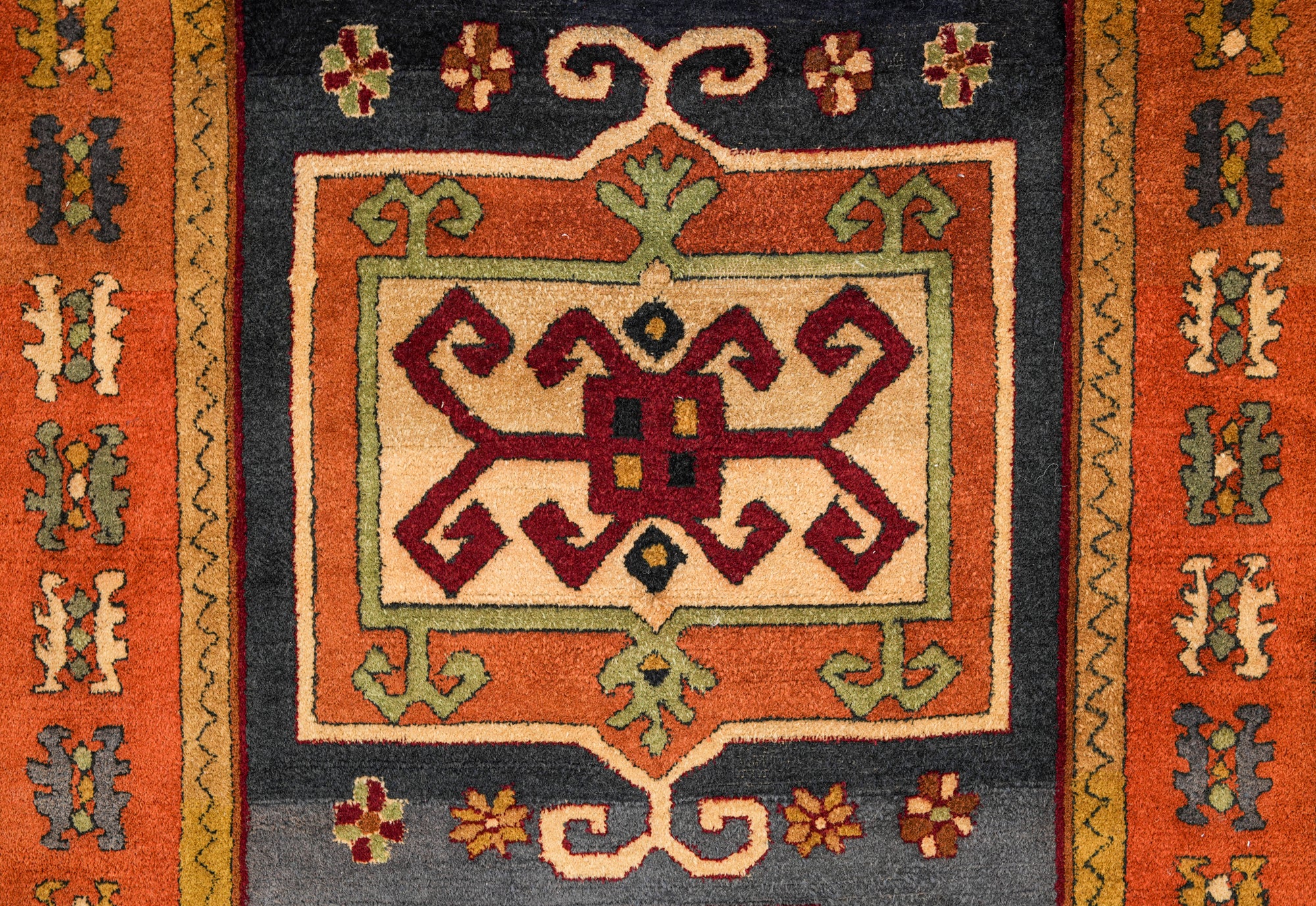 Antique German Hook Rug 4'10" x 4'2"