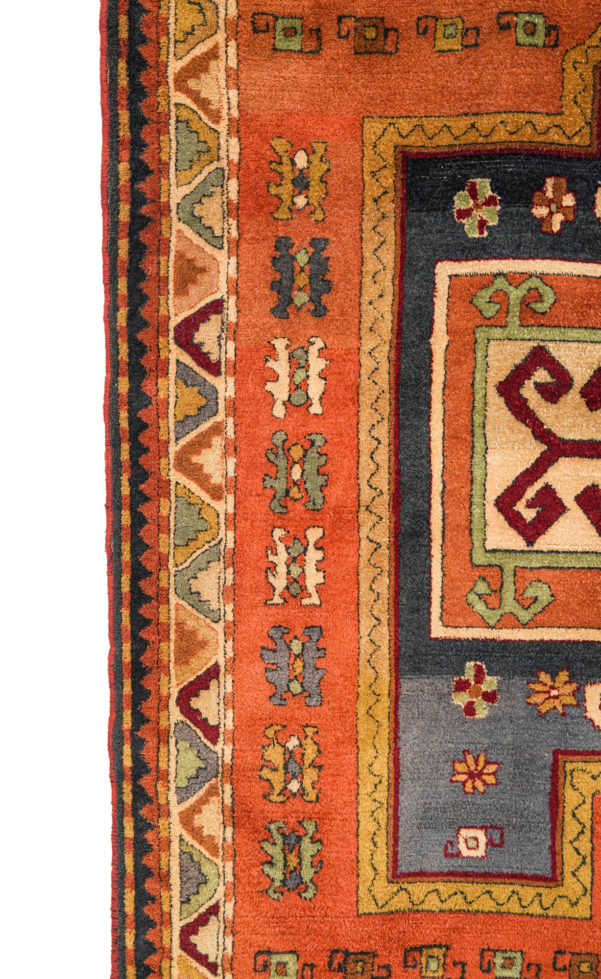 Antique German Hook Rug 4'10" x 4'2"