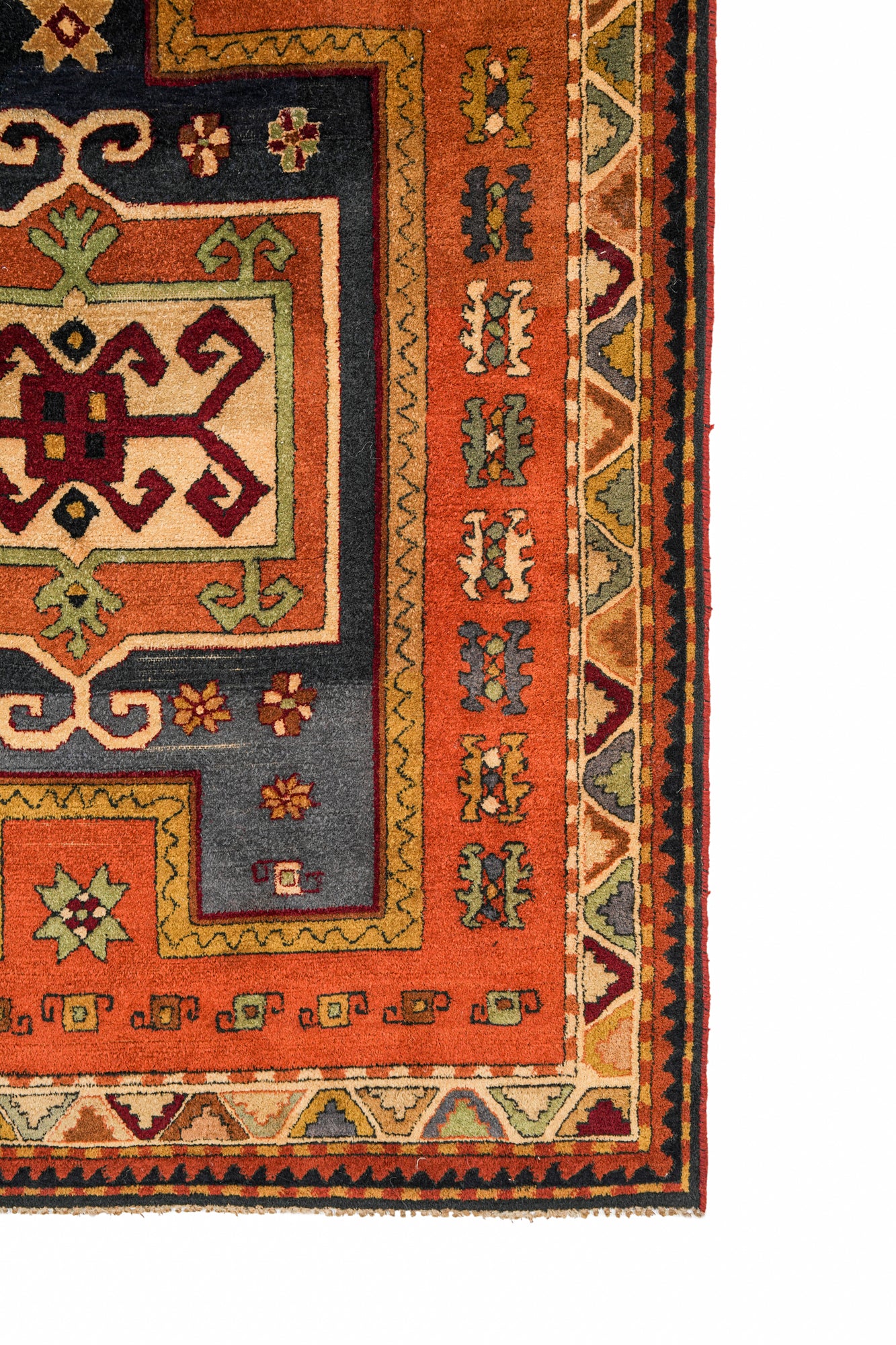 Antique German Hook Rug 4'10" x 4'2"