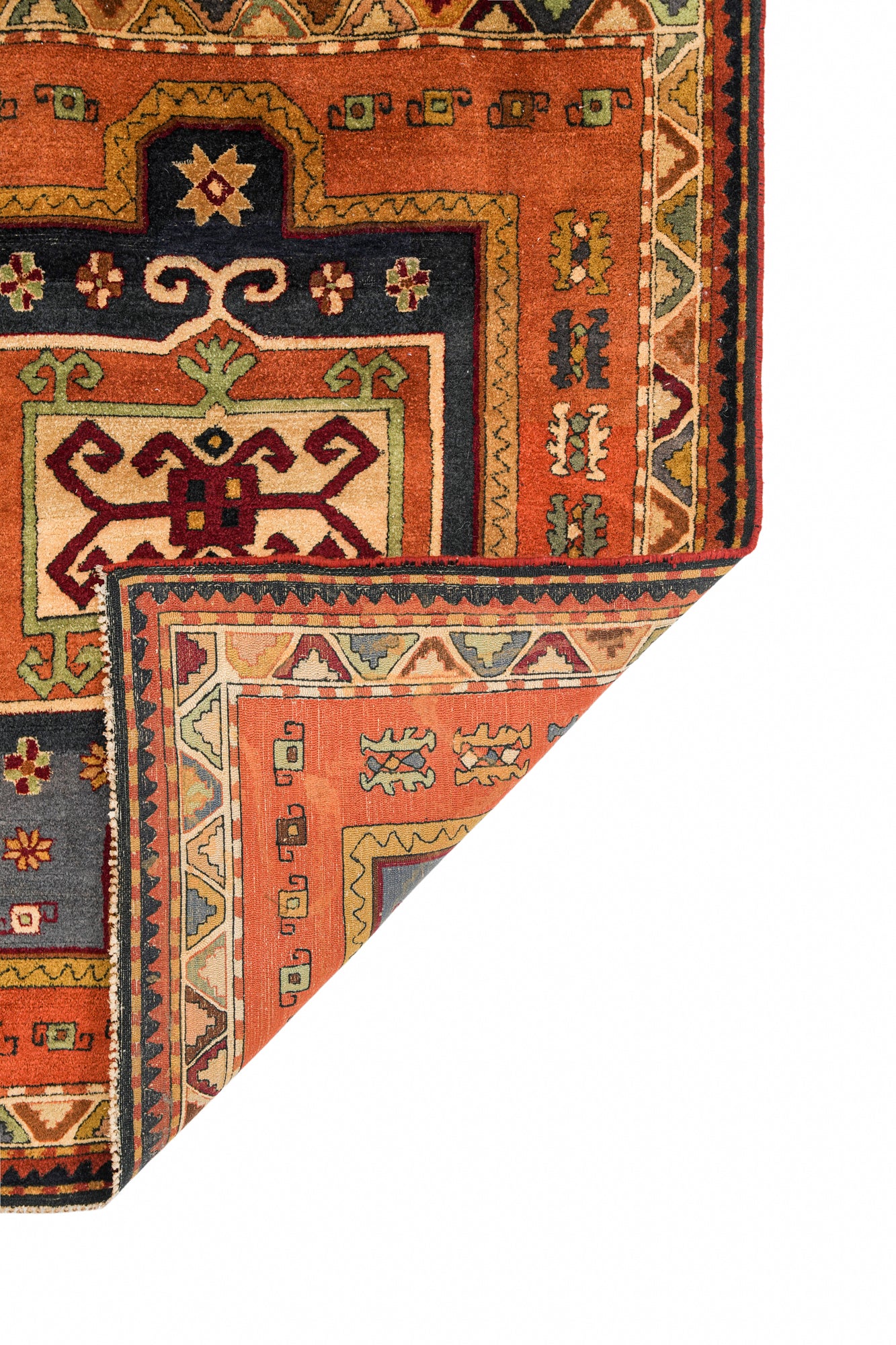 Antique German Hook Rug 4'10" x 4'2"