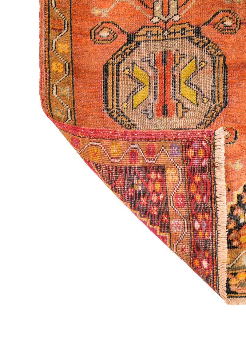 Antique Anatolian Yastik Rug 3'4" x 1'9"