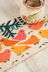 Vintage Swedish Bird Tapestry 1'1" x 8"