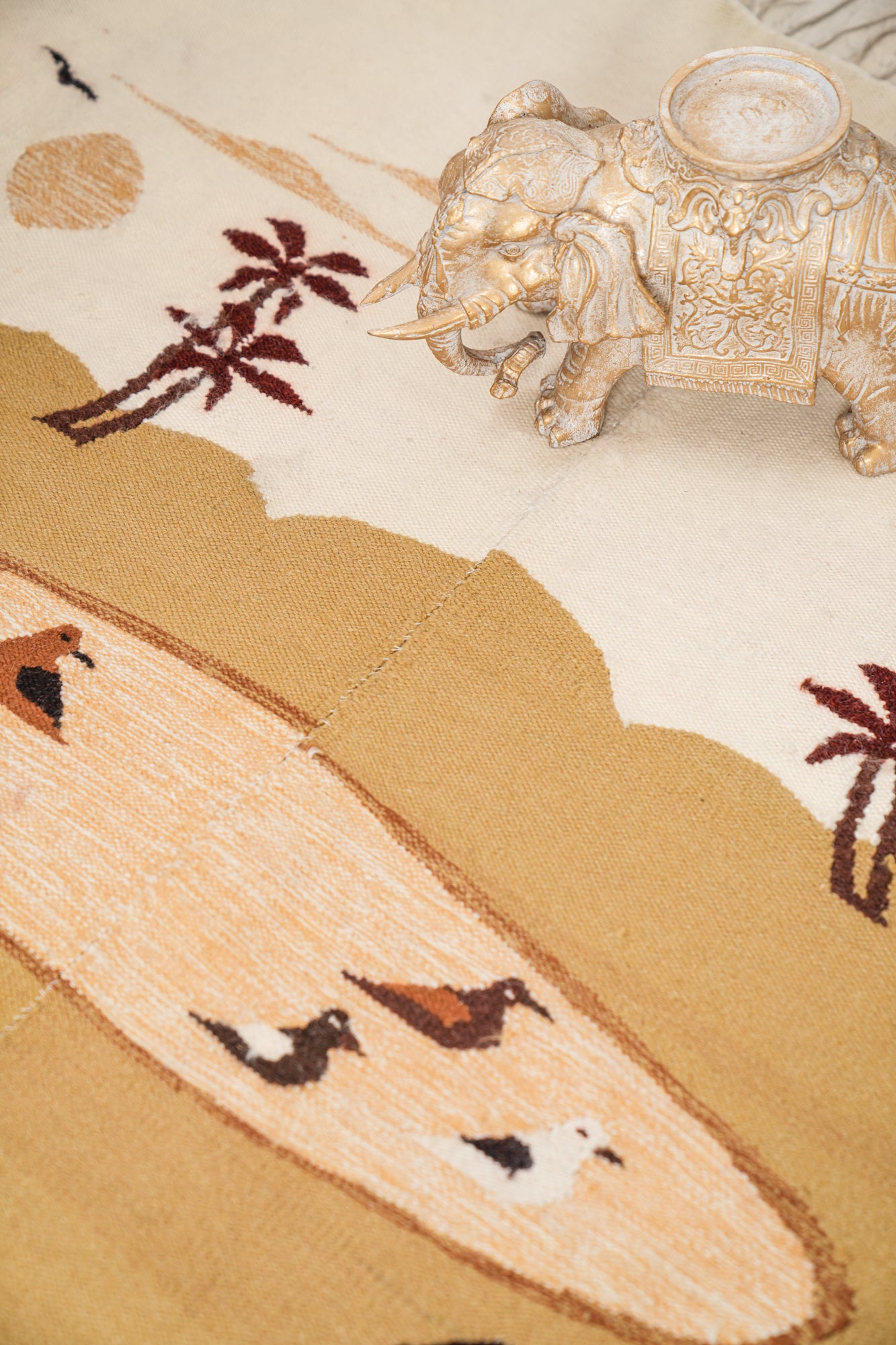 Vintage Egyptian Harraniya Tapestry 5'1" x 3'6"