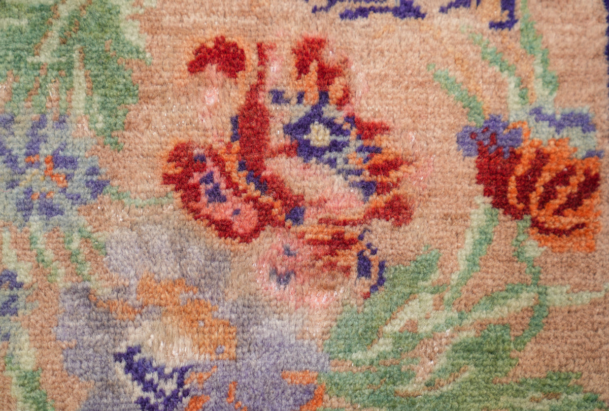 Vintage Turkish Table Rug 1'3" x 1'2"