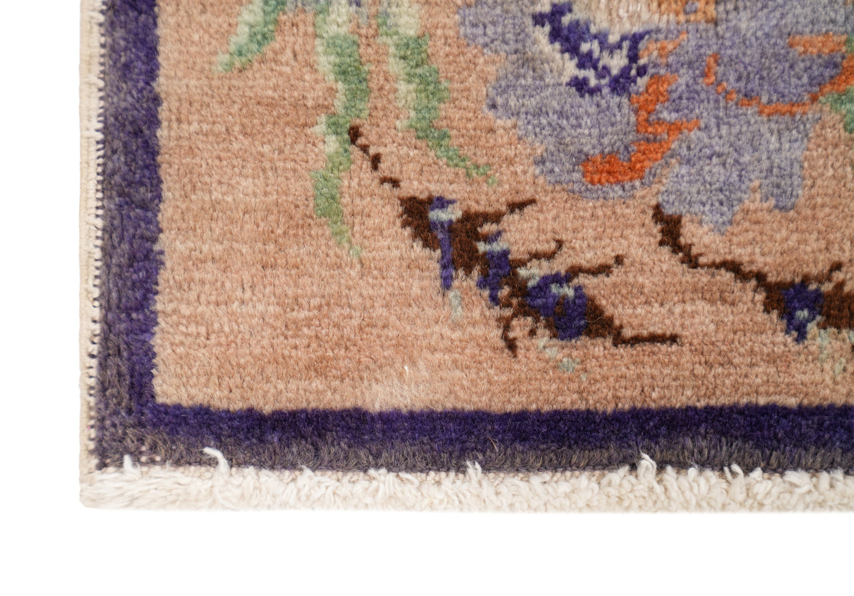 Vintage Turkish Table Rug 1'3" x 1'2"