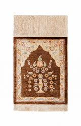 Vintage Turkish silk Hereke rug 1'3" x 9"