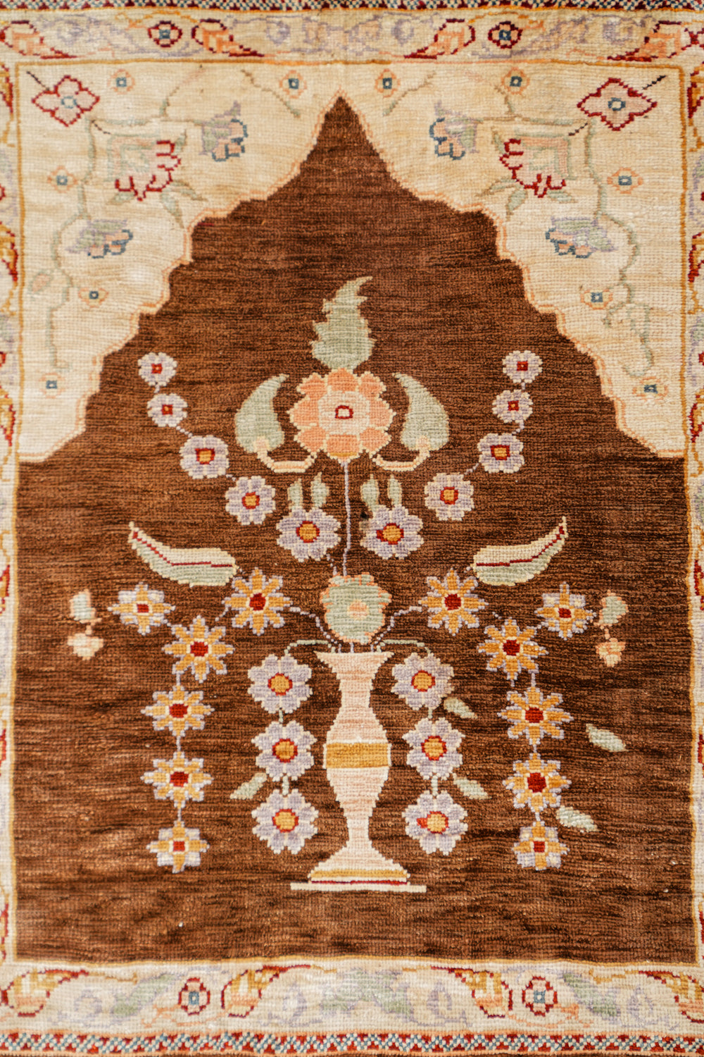 Vintage Turkish silk Hereke rug 1'3" x 9"