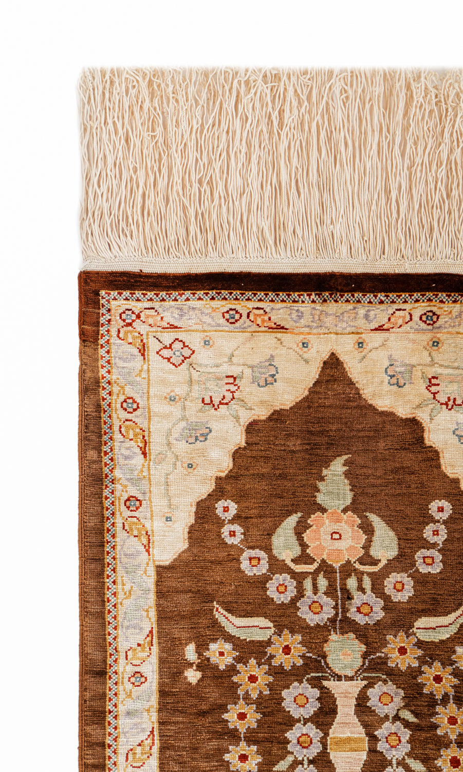 Vintage Turkish silk Hereke rug 1'3" x 9"