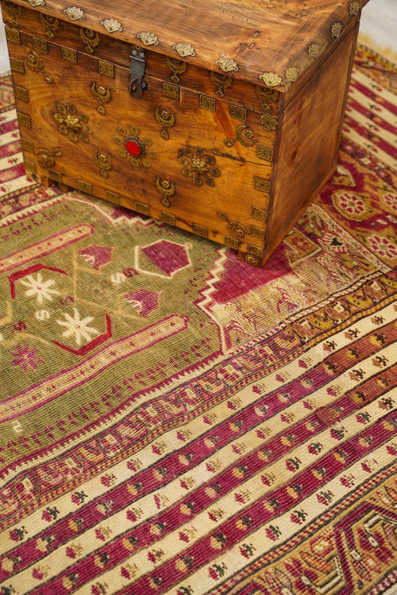 Antique Anatolian Ghiordes Rug 6'6" x 3'9"