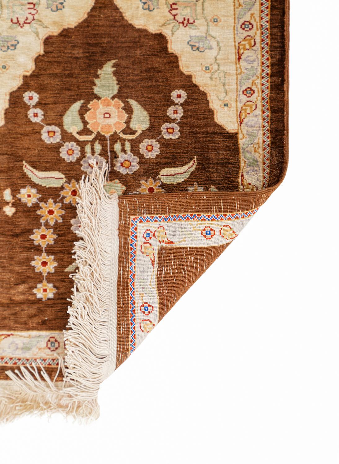 Vintage Turkish silk Hereke rug 1'3" x 9"