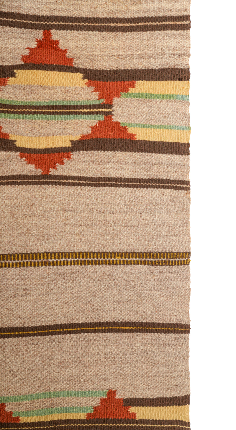 Vintage Scandinavian Table Runner Textile 4'8" x 1'5"