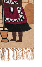 Vintage African Folk Art Tapestry 2'9" x 1'10"