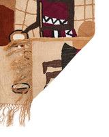 Vintage African Folk Art Tapestry 2'9" x 1'10"