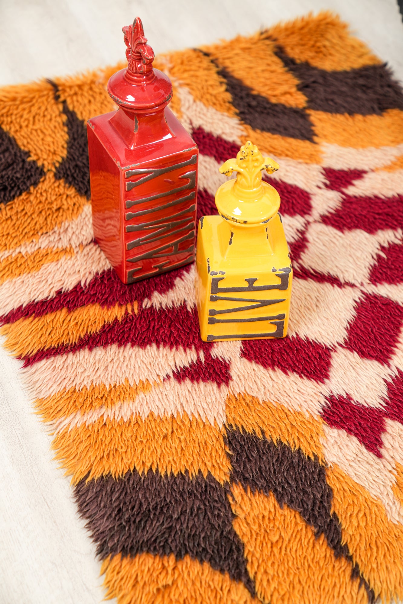 Vintage Scandinavian Rya Rug 3'1" x 2'4"