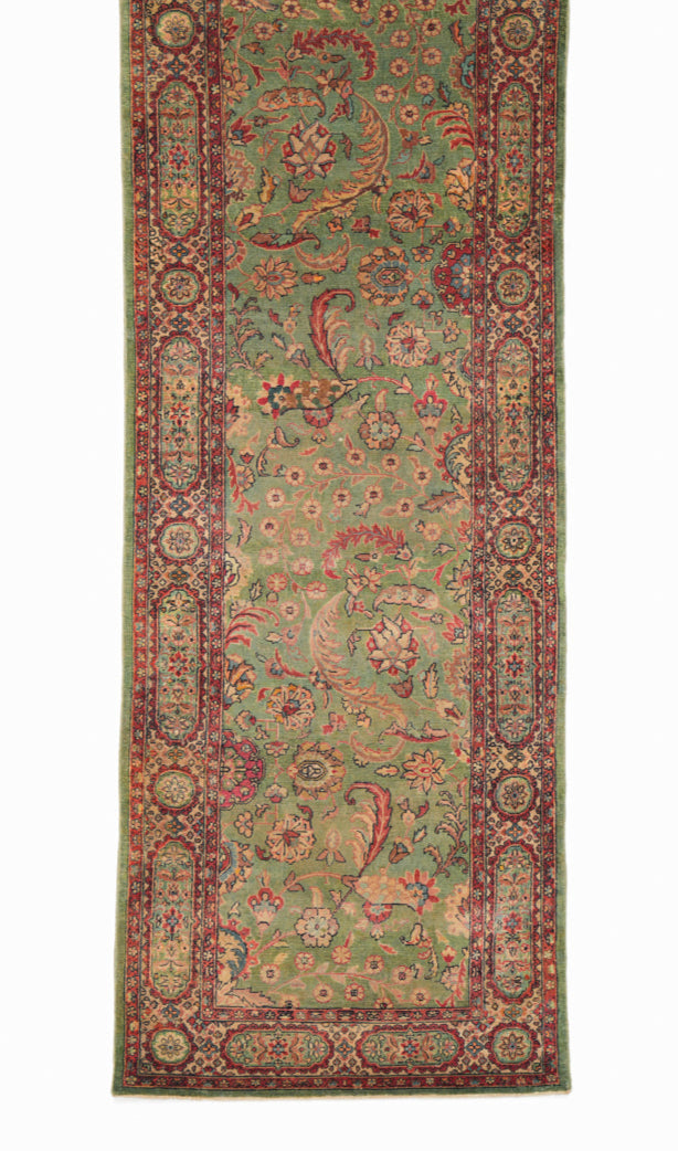 Antique Indian Agra Hallway Rug 20'9" x 3'6"