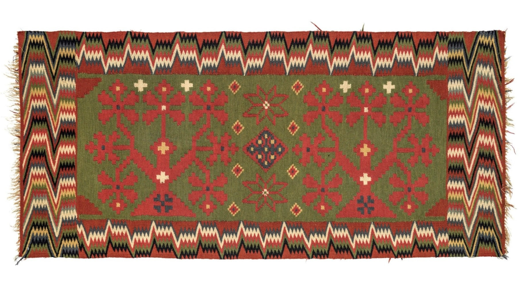 Antique Swedish Rolakan Tapestry 3'9" x 1'9"