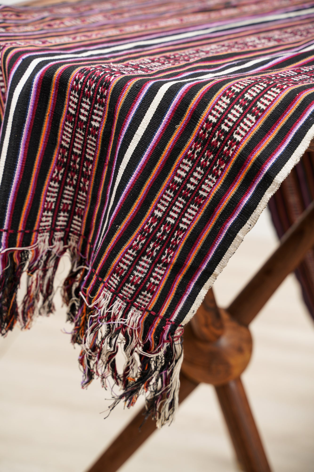 Vintage Bhutanese Cotton Textile 7' x 1'5"