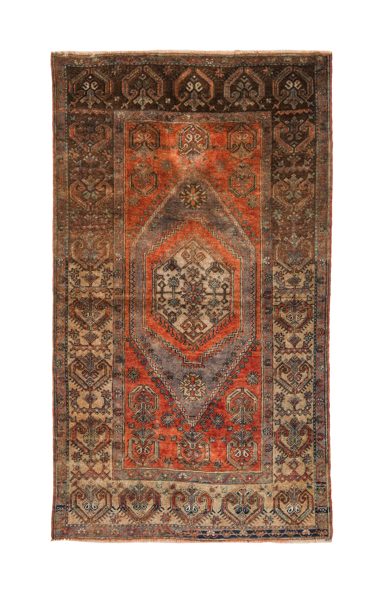 Vintage Turkish Tribal Wool Rug 6.5 x 3.8 ft – 1960s Anatolian Rug