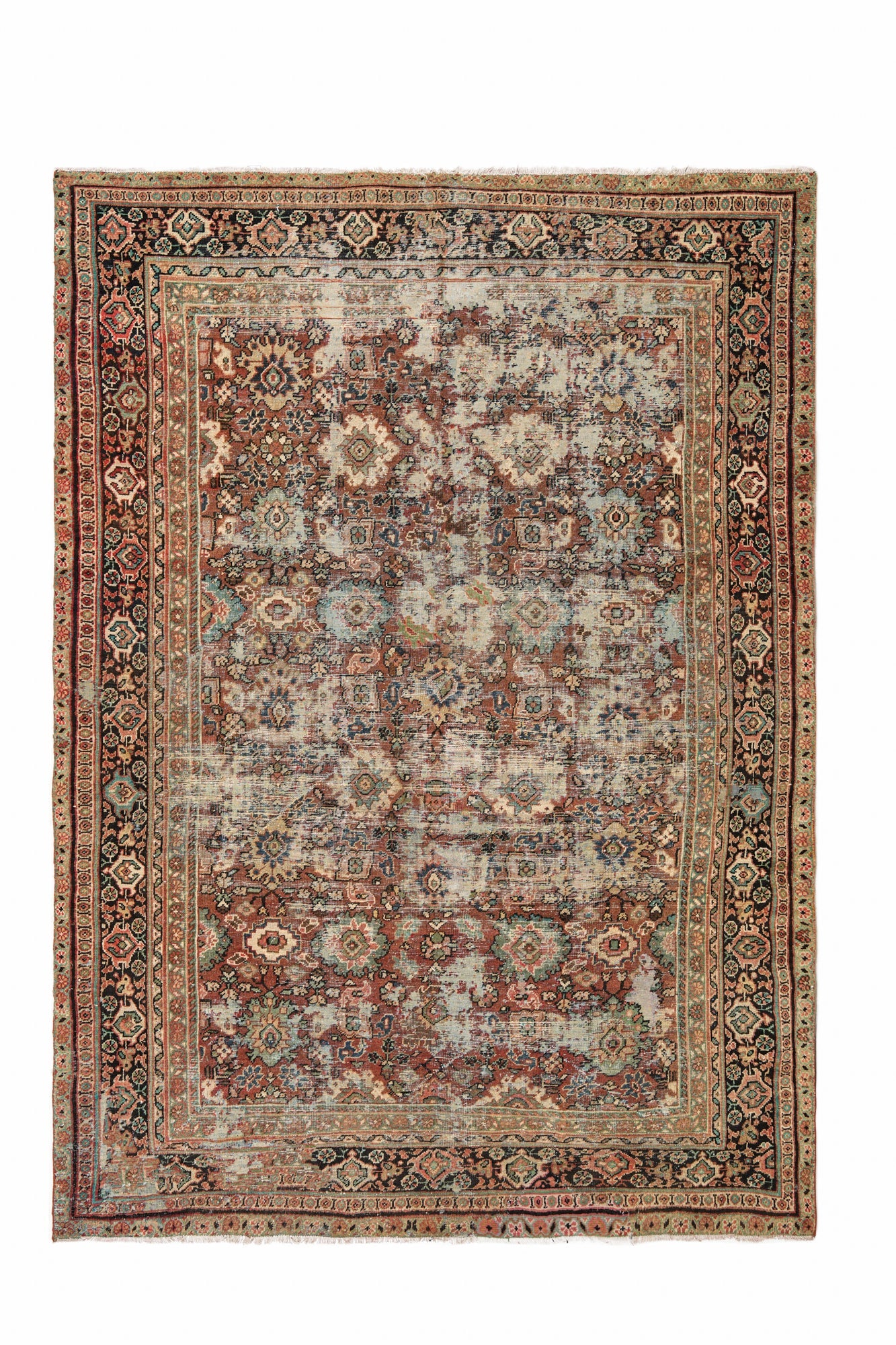 Antique Persian Mahal Rug 12.5 x 8.10 ft – Floral Wool Rug