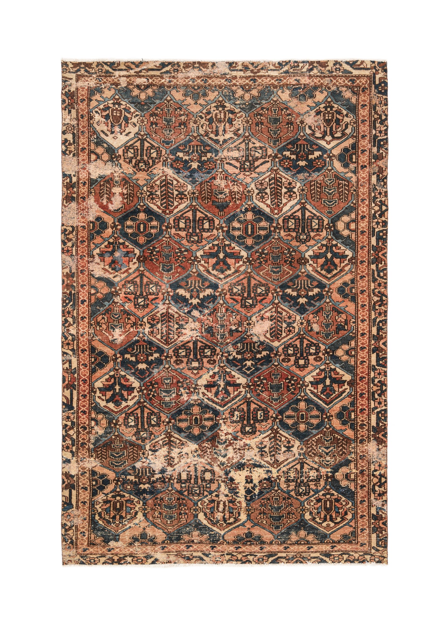 Vintage Persian Bakhtiyar rug 9.2 x 5.9 ft from the 1970s