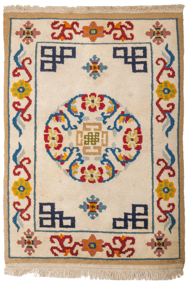 Vintage Tibetan Rug 2'8" x 2'