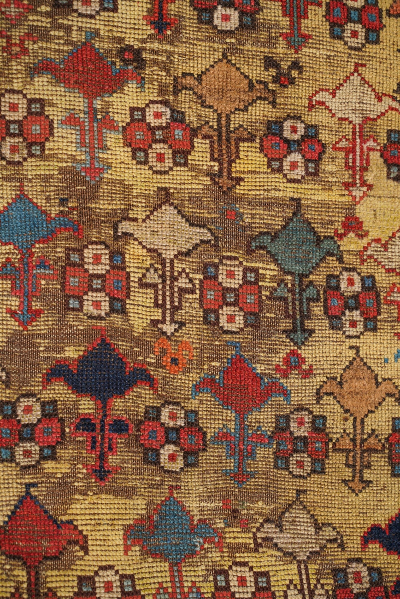 Antique Caucasian Kuba Hallway Rug 8'10" x 3'3"