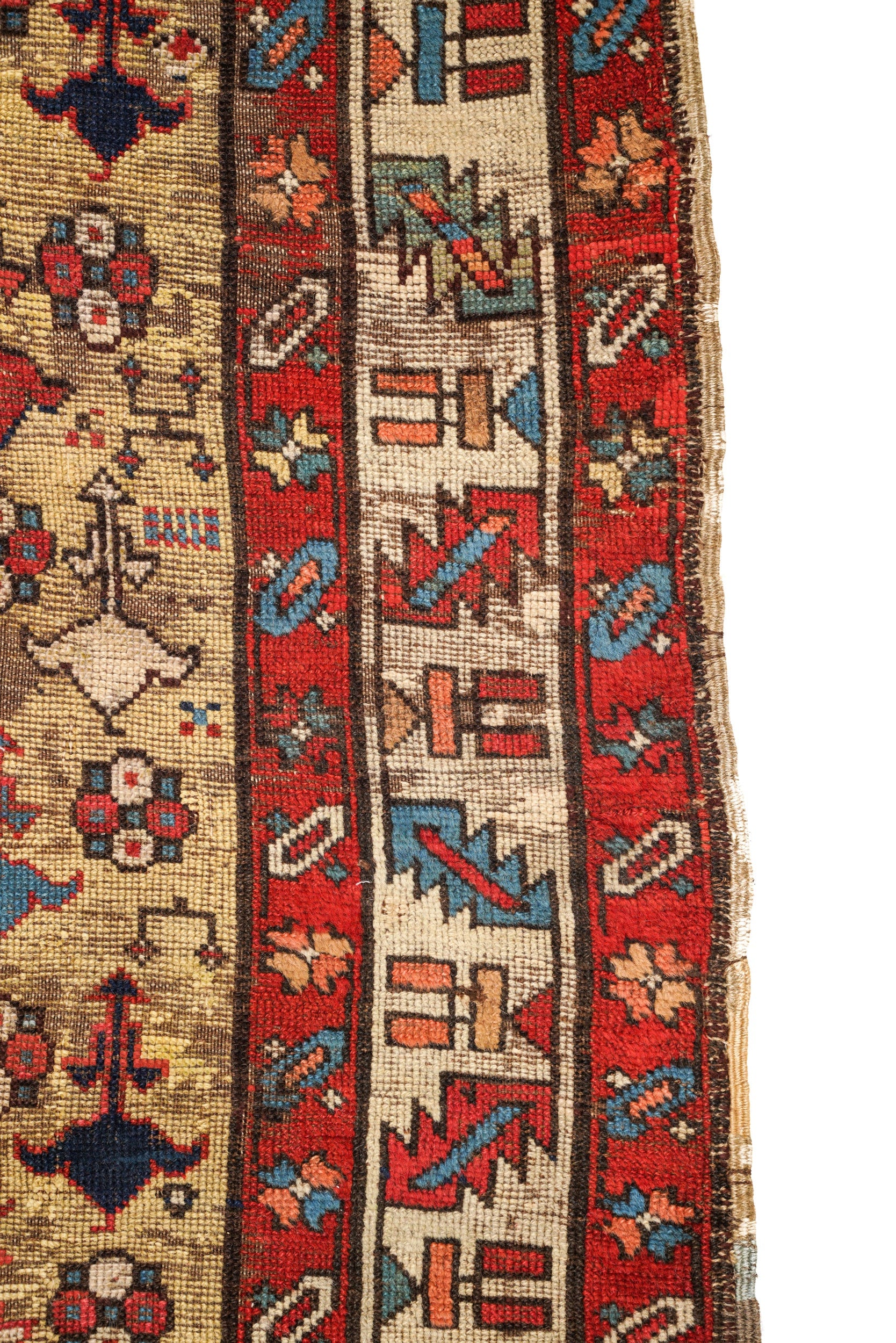 Antique Caucasian Kuba Hallway Rug 8'10" x 3'3"