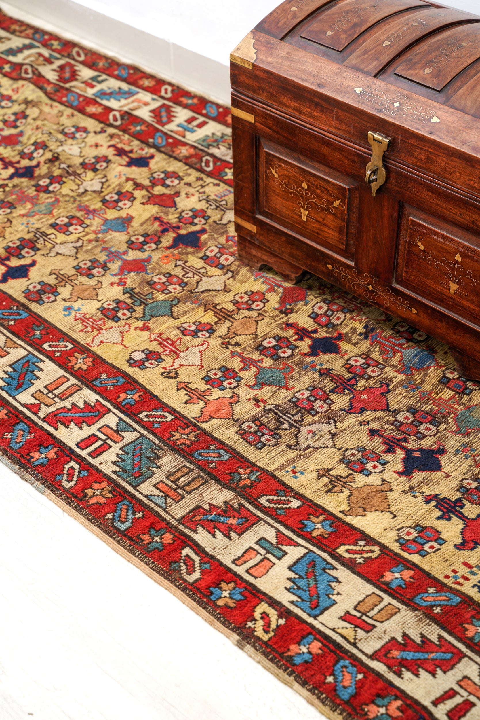 Antique Caucasian Kuba Hallway Rug 8'10" x 3'3"