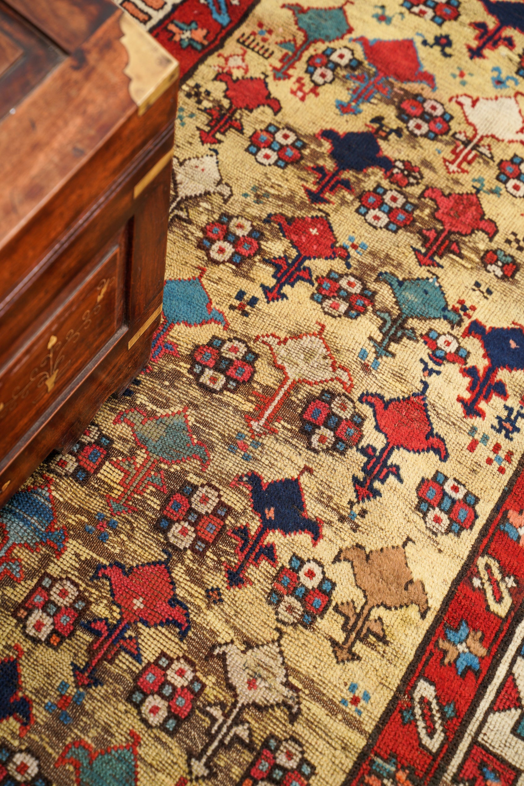 Antique Caucasian Kuba Hallway Rug 8'10" x 3'3"