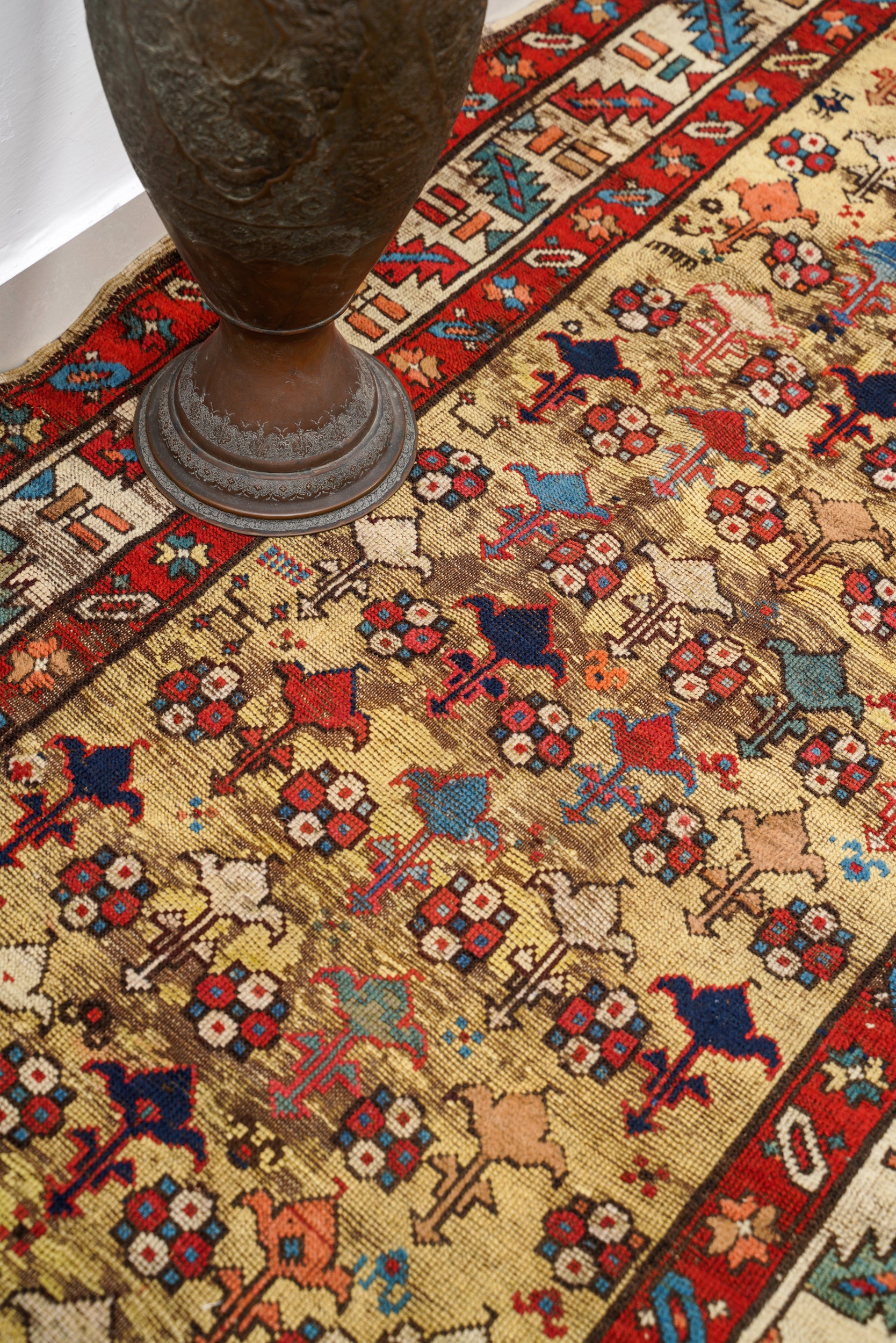 Antique Caucasian Kuba Hallway Rug 8'10" x 3'3"