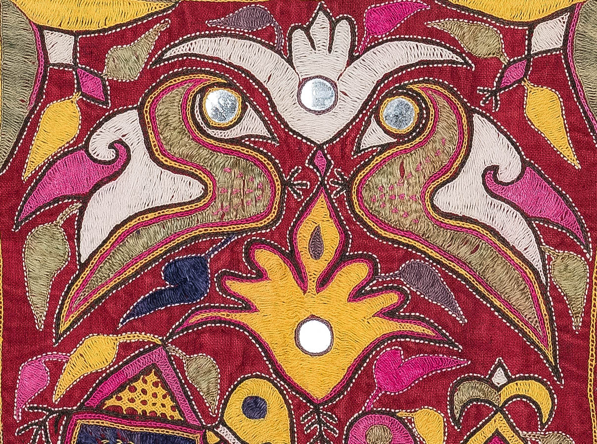 Antique Gujarati Textile Embroidery 4'7" x 3'10"