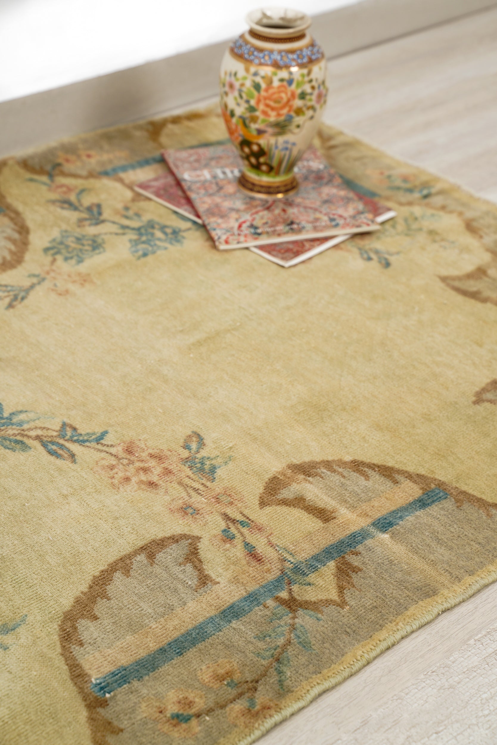 Vintage Pakistani Floral Rug 5' x 3'