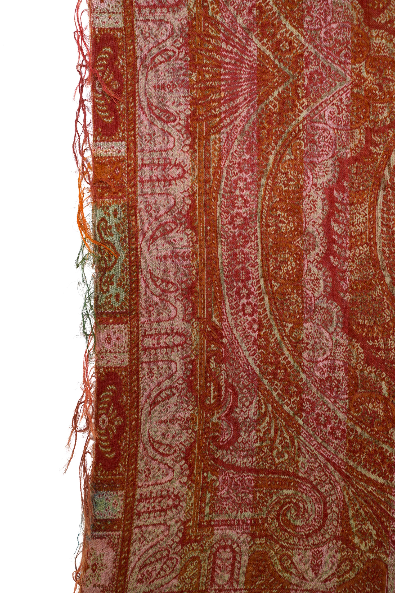 Vintage european Jacquard Paisley Shawl 10' x 5'