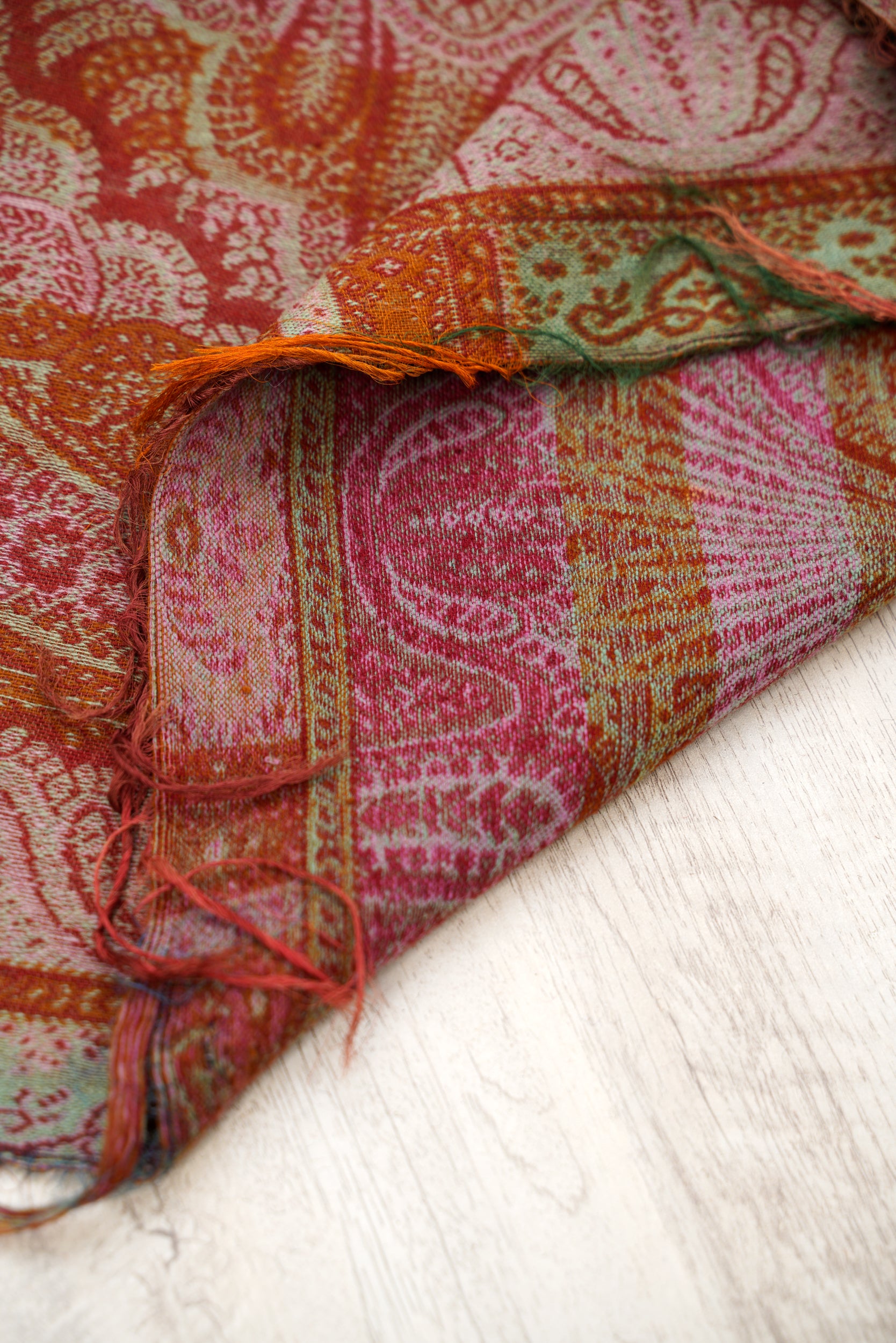 Vintage european Jacquard Paisley Shawl 10' x 5'