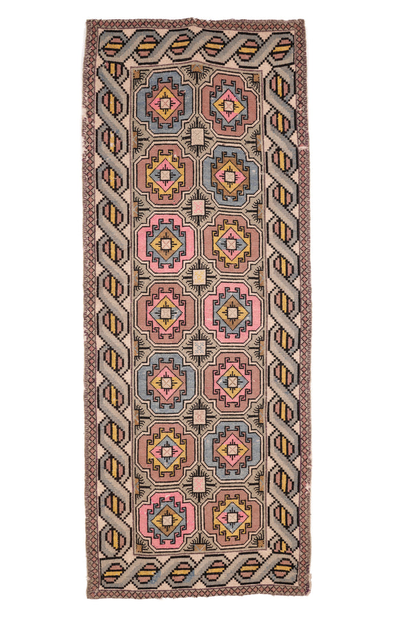 Antique Armenian Needlework Rug 7'4" x 3'