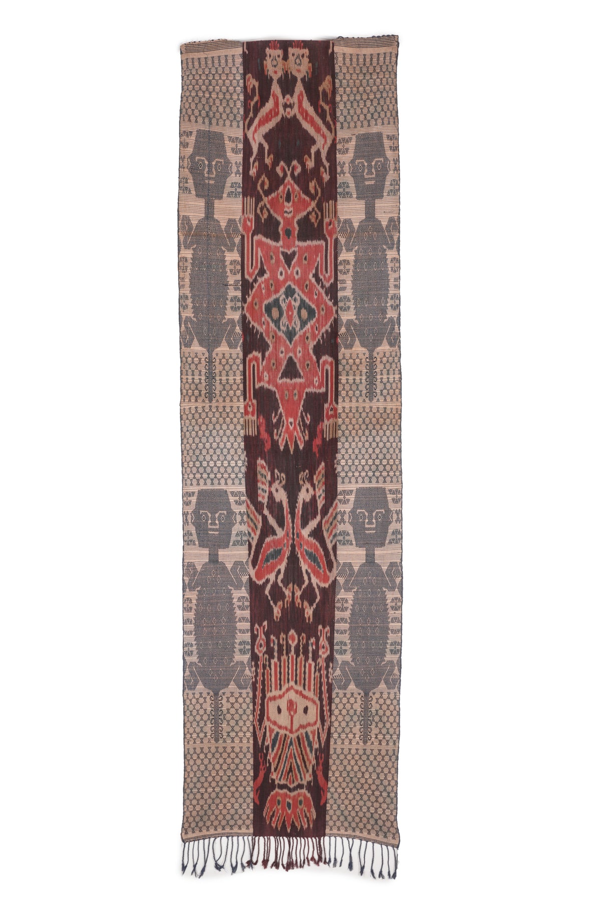 Antique Indonesian Sumba Ikat textile 7'1" x 2'