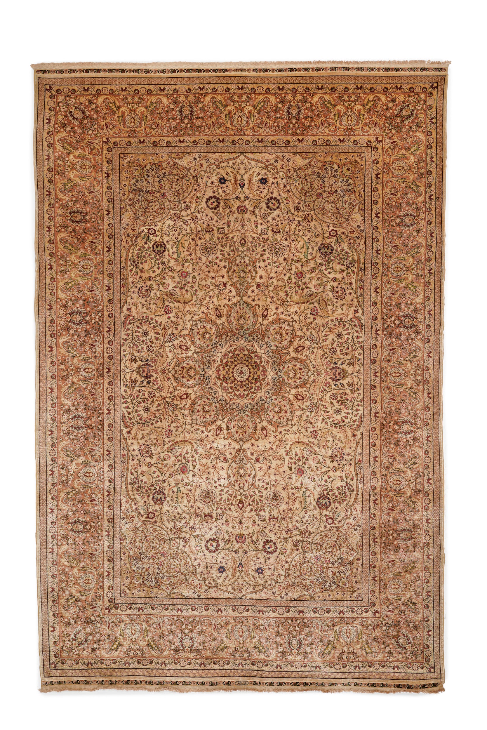 Vintage Turkish Silk Hereke Ozipek 10'6" x 6'6"