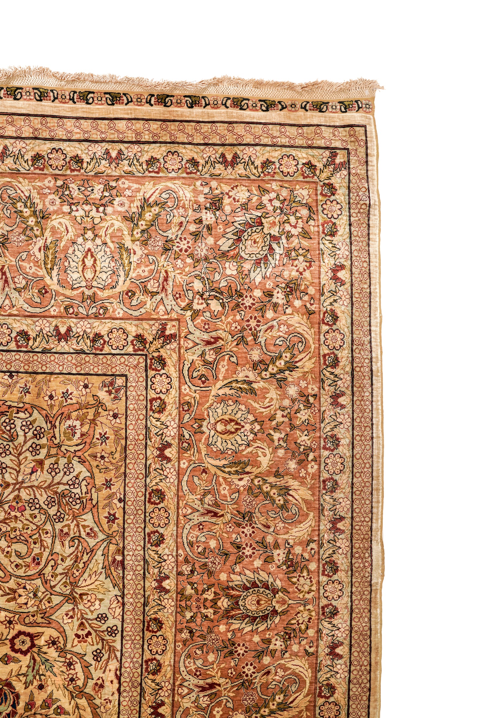 Vintage Turkish Silk Hereke Ozipek 10'6" x 6'6"