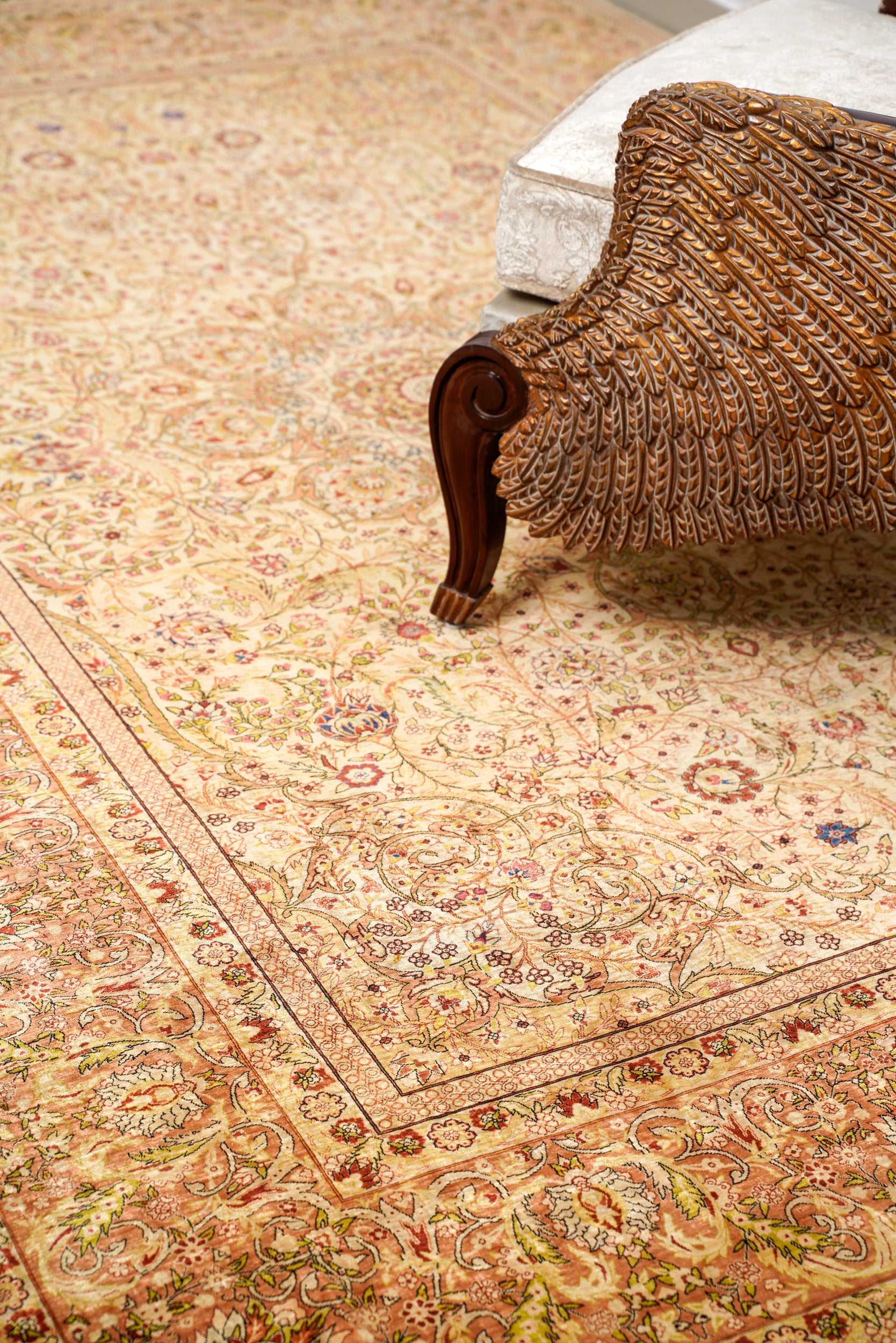 Vintage Turkish Silk Hereke Ozipek 10'6" x 6'6"
