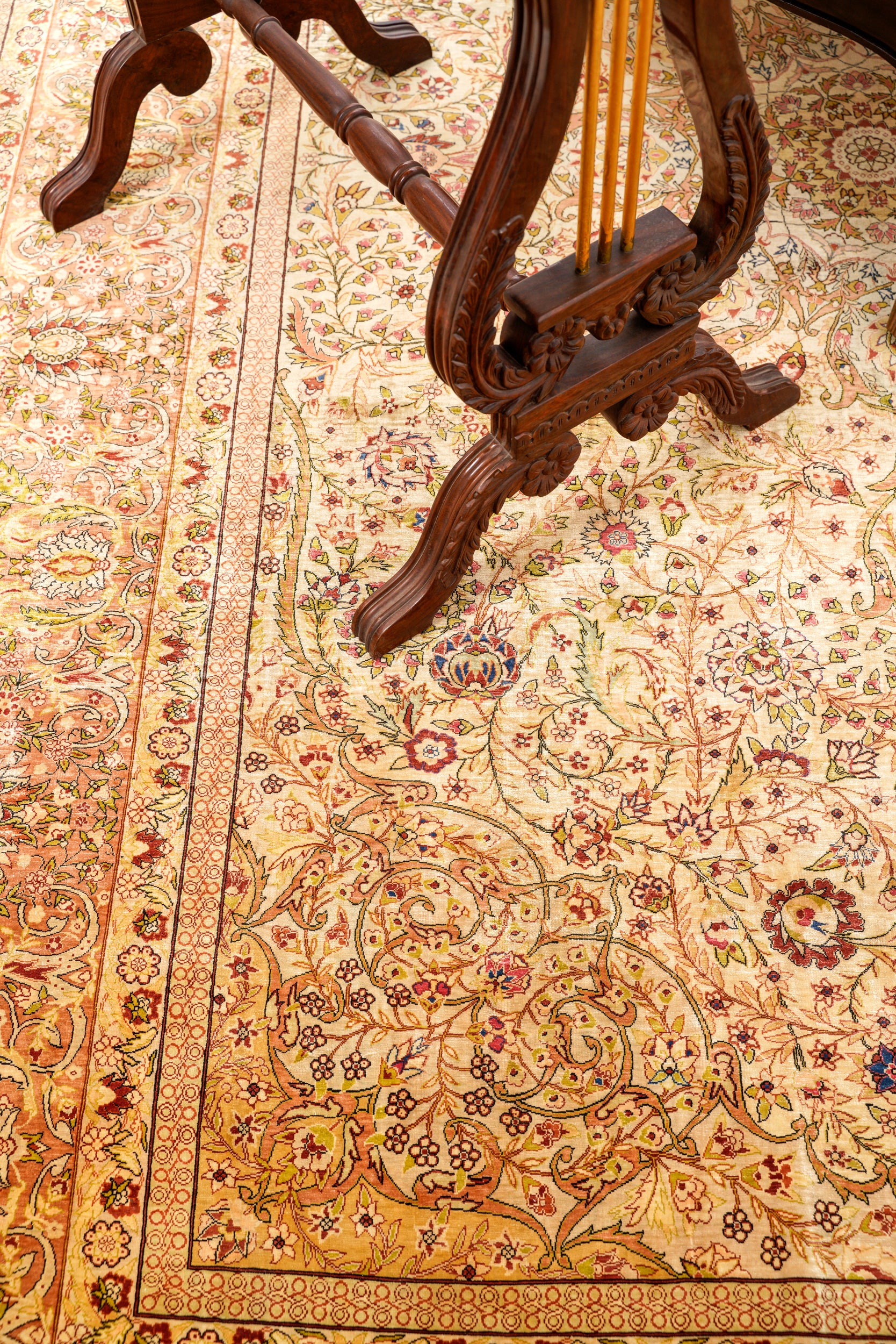 Vintage Turkish Silk Hereke Ozipek 10'6" x 6'6"