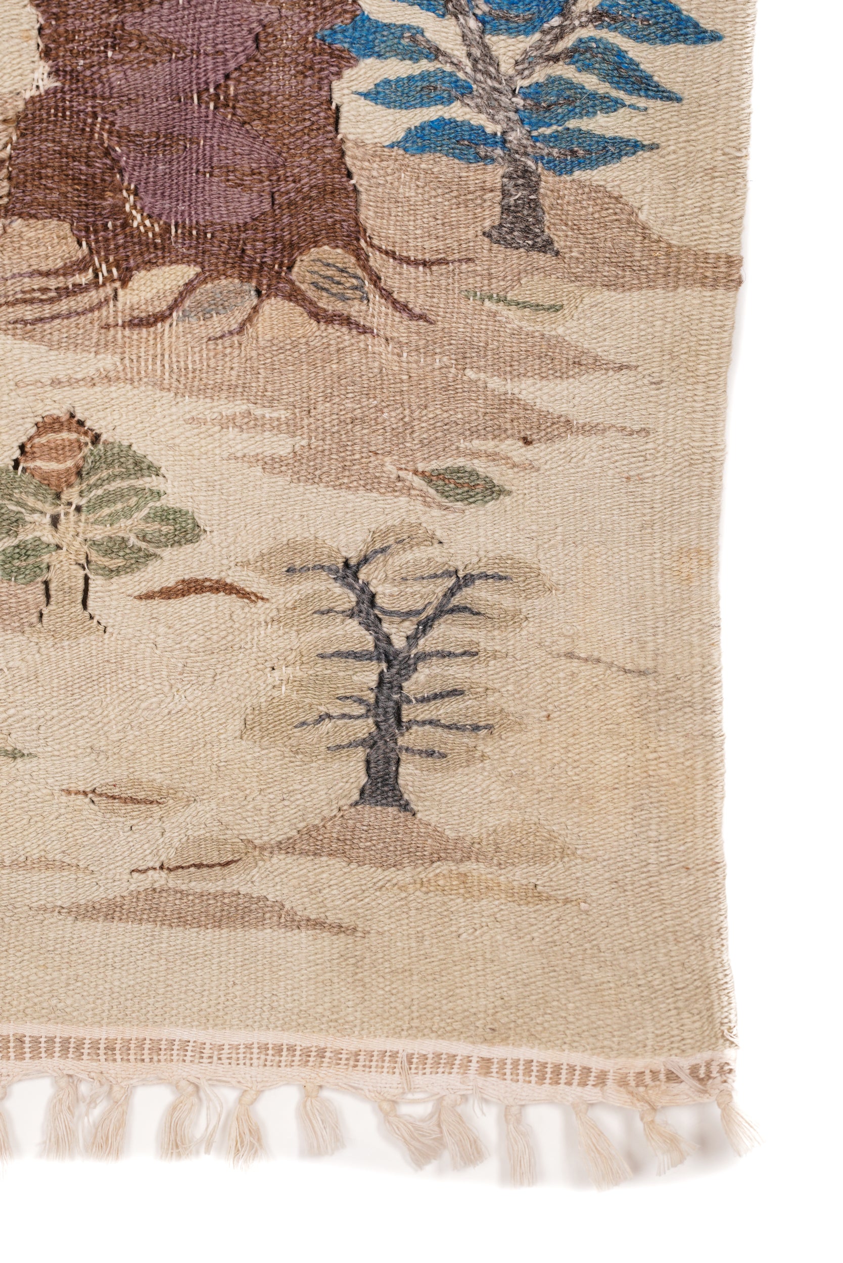 Vintage Scandinavian Naturalist Tapestry 5'7" x 3'1"